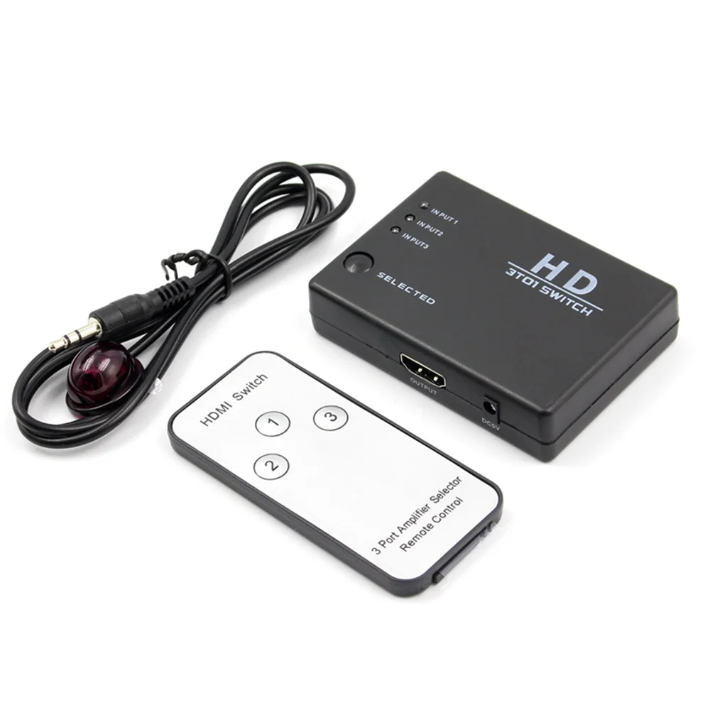 Коммутатор 3 в 1 с портами автомобильный коммутатор 3x1 сплиттер HDMI 1080p HD 4 пультом