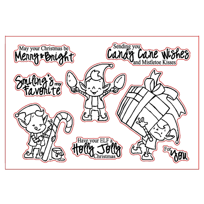 Рождественский Санта-Клаус сани вырезанные с прозрачными штампами теплые