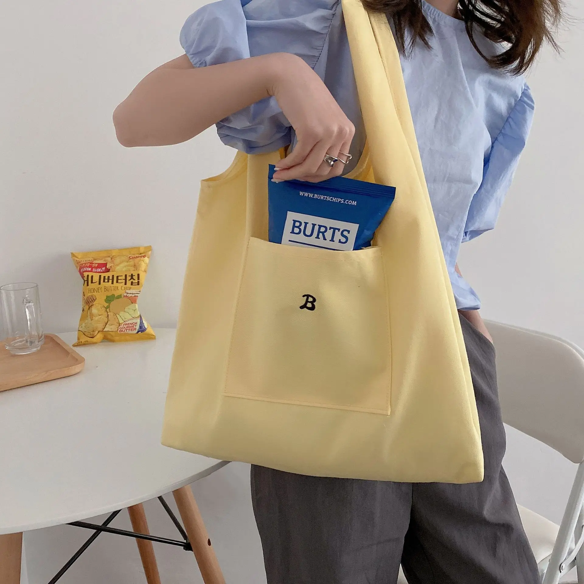 

YILE eco-friendly молока желтый холст сумка на одно плечо, большие Ёмкость сумка для рынка, шоппинга, школьный портфель, модные