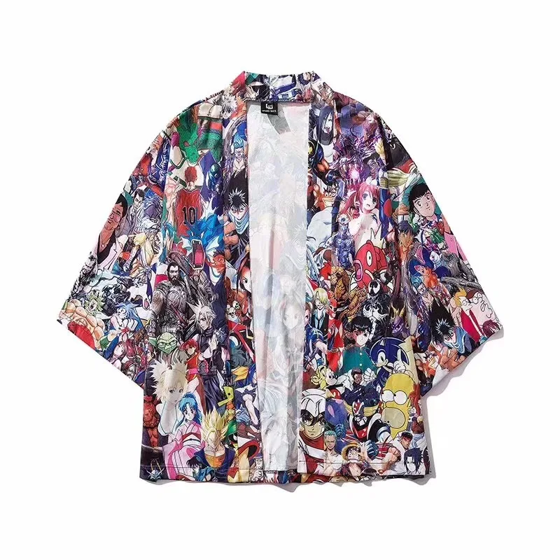 Самурайский кран японское кимоно Haori мужской женский кардиган китайский дракон Традиционная японская одежда азиатская одежда