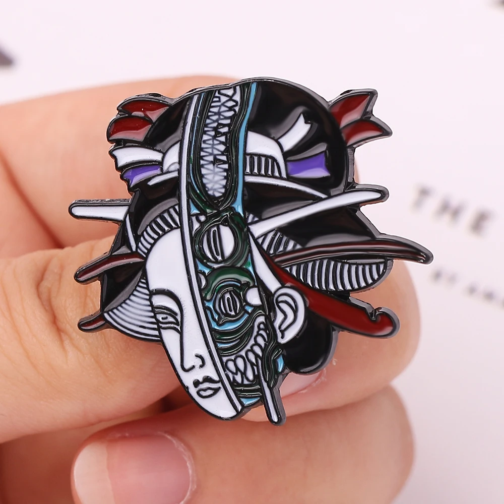 Абстрактный комический мистический женский экспрессии брошь нагрудные