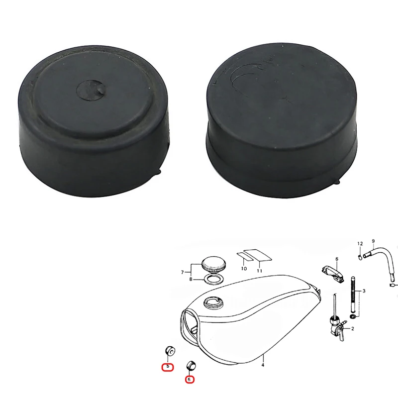 2 шт. резиновое кольцо на переднюю подушку топливного бака для Honda XR75 XL75 XL125 XL100 TL125S