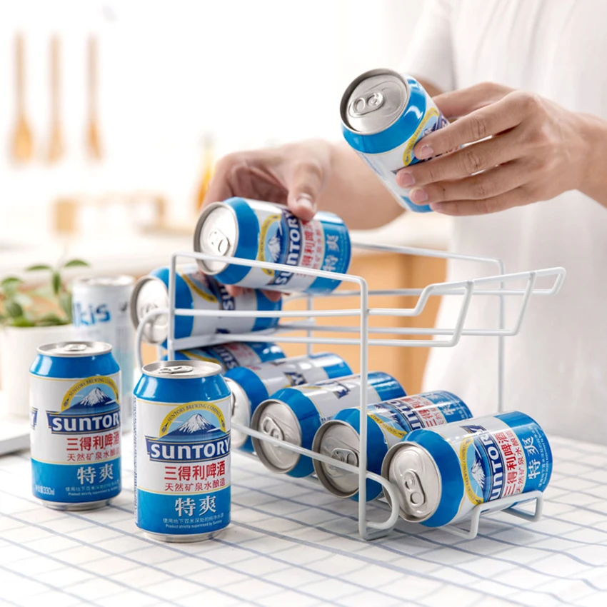 Двухслойный стеллаж для хранения банок газировка Кола держатель пивных