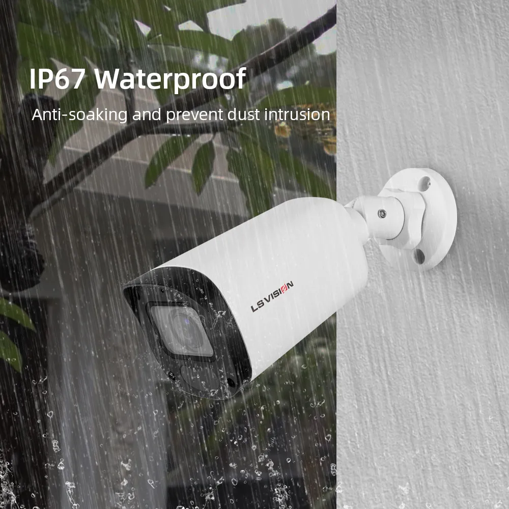 LSVISION 4 МП 2 POE IP-камера наружная полноцветная камера ночного видения 8 ~ 12 мм с