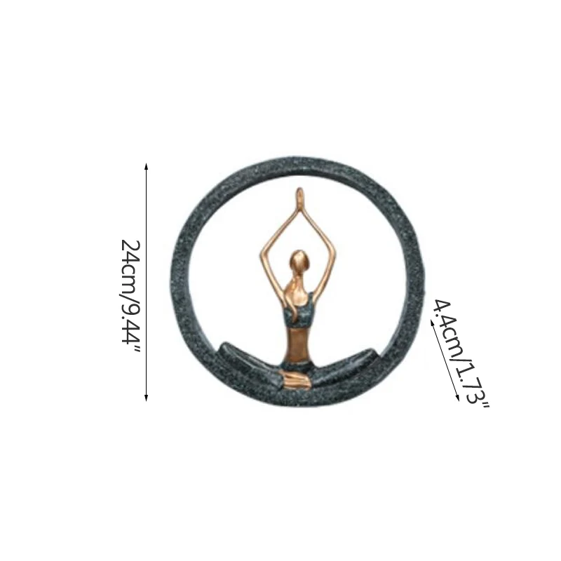 

Vintage Yoga Girl Abstract Sculpture Home Decoration Resin Yoga Pose Figurines Miniature Model Wall Hanging Decoration Crafts
