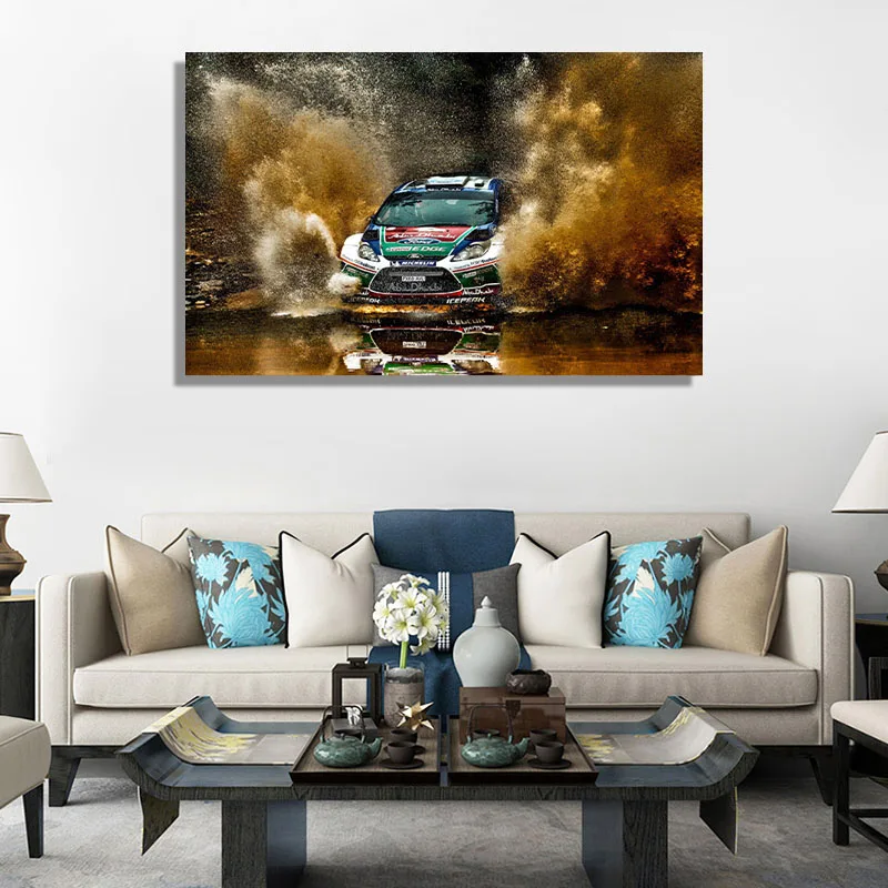 

Canvas painting Ford Fiesta ST RX43 RC rally car poster modern wall art picture print living room decoration
