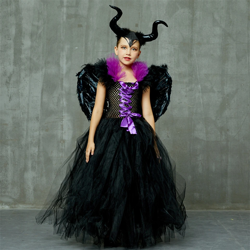 Детская одежда для косплея на Хэллоуин ведьма вампир вечернее платье девочек