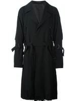 mens new windbreaker bundled handmade large black fashion windbreaker urban youth single breasted lapel long coat clothing