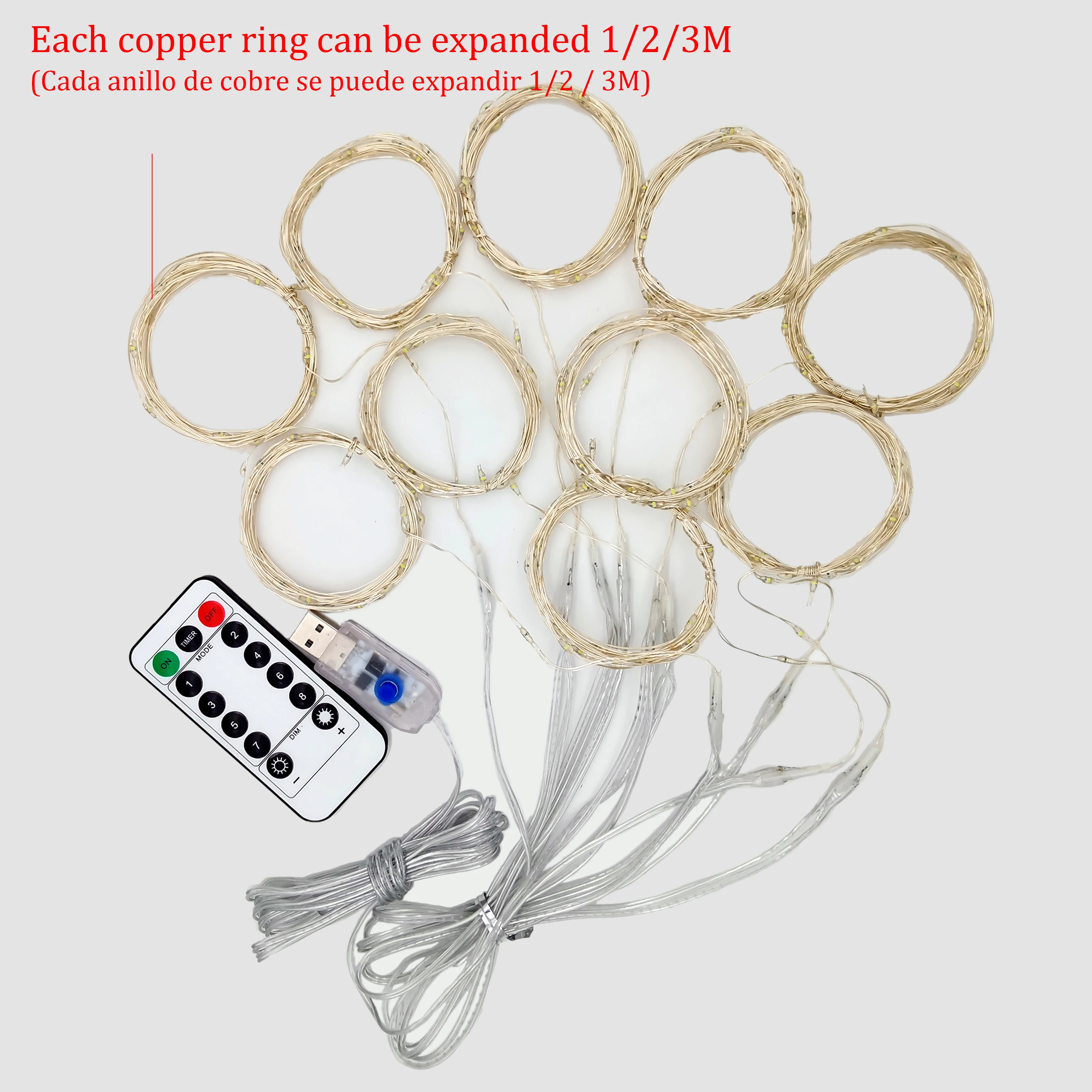 LED String Lights Christmas Decoration Remote Control USB Wedding Garland Curtain 3M Lamp Holiday for Bedroom Bulb Outdoor Fairy image 4