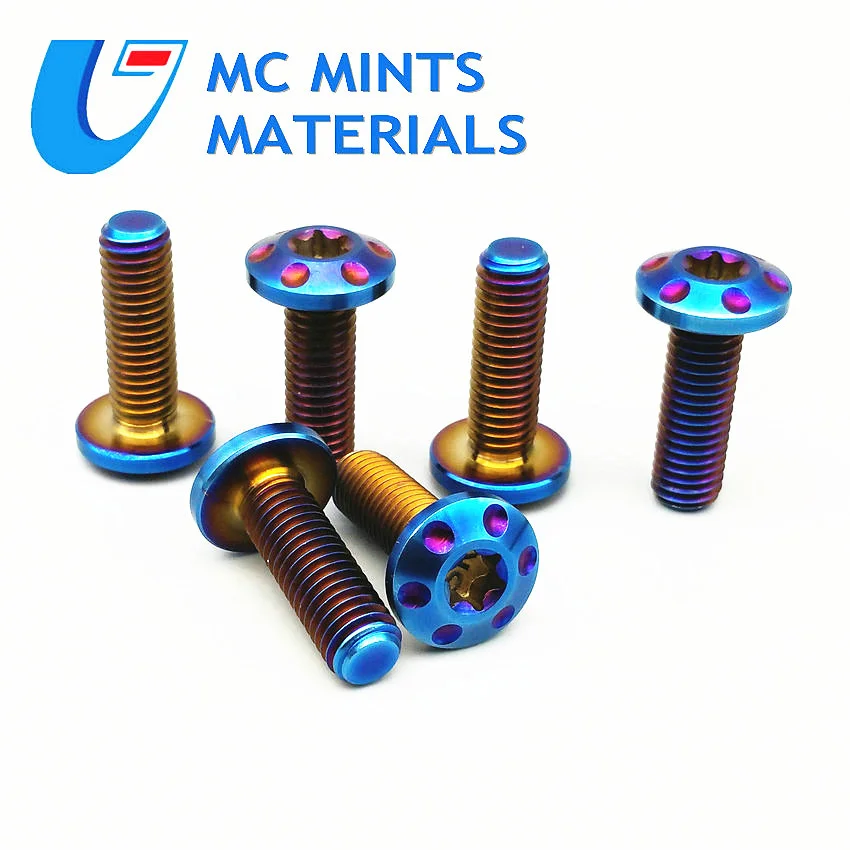 Titanium Bolt Motorcycle Disc Brake Capliers Ti Bolts M8 x25/30mm Torx Head Burned Blue Color 4/6pcs Screws Fastener | Обустройство
