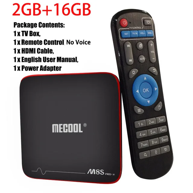 M8S PRO W 2-16 Приставка Mecool M8S Pro W 1 Гб+ 8 Гб Android 7,1 Smart tv Box S905W четырехъядерный с поддержкой 2,4G беспроводной wifi медиаприставка - Цвет: M8S PRO W 2-16