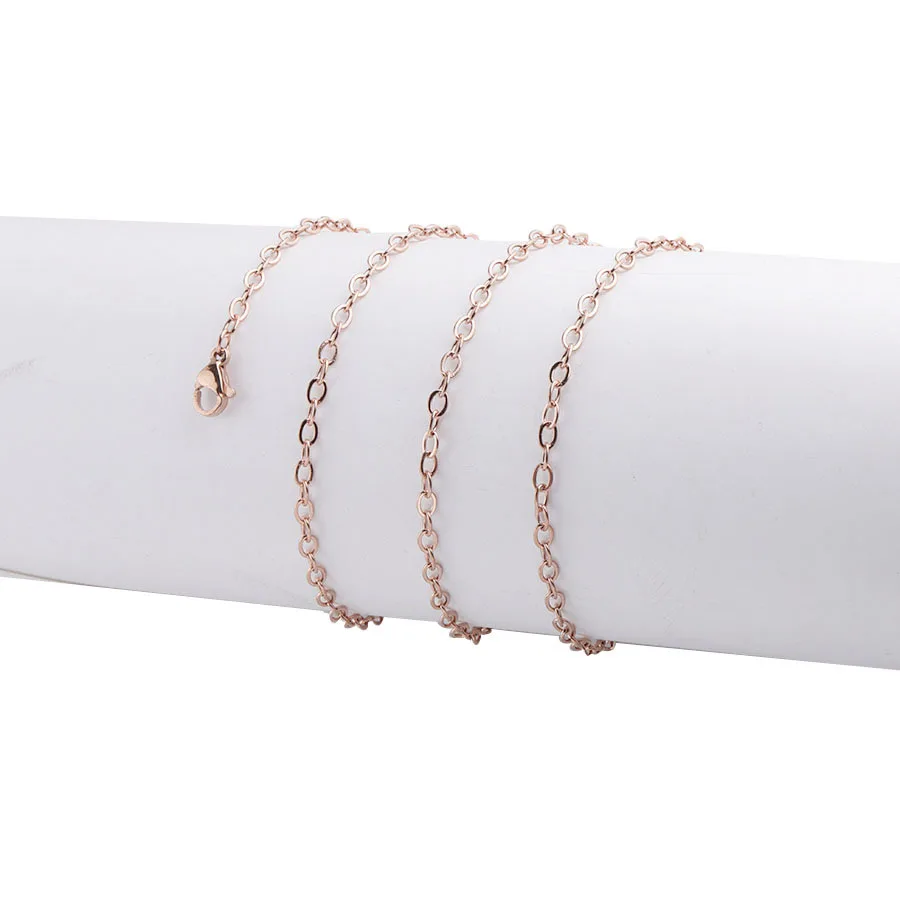 

2.5mm stainless steel chain Necklace Cross Chain gold color/silver color/rose gold Chain For Jewelry Making