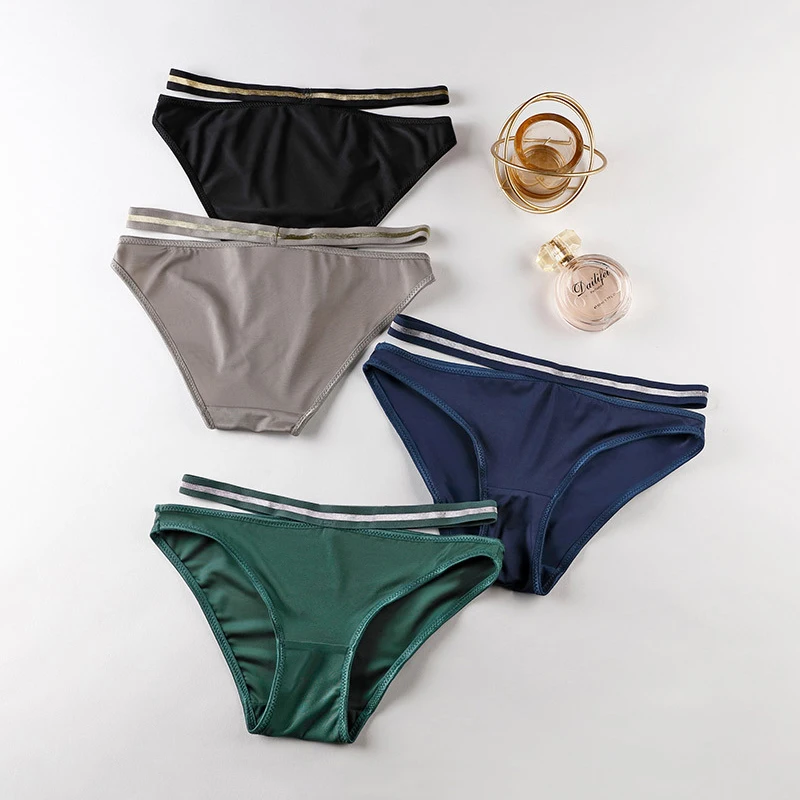 

Трусы женские, шелковые, бесшовные, мягкие, однотонные