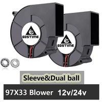 gdstime dc 9733 12v 24v blower fan 97mm 97 x 33mm bbq blower big air blower flow centrifugal fan 3600rpm sleeveball bearing