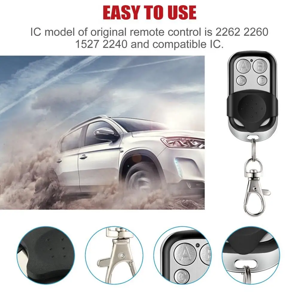 2021 New ABCD remote wireless radio frequency control keychain controller 433MHZ electric garage door | Безопасность и защита