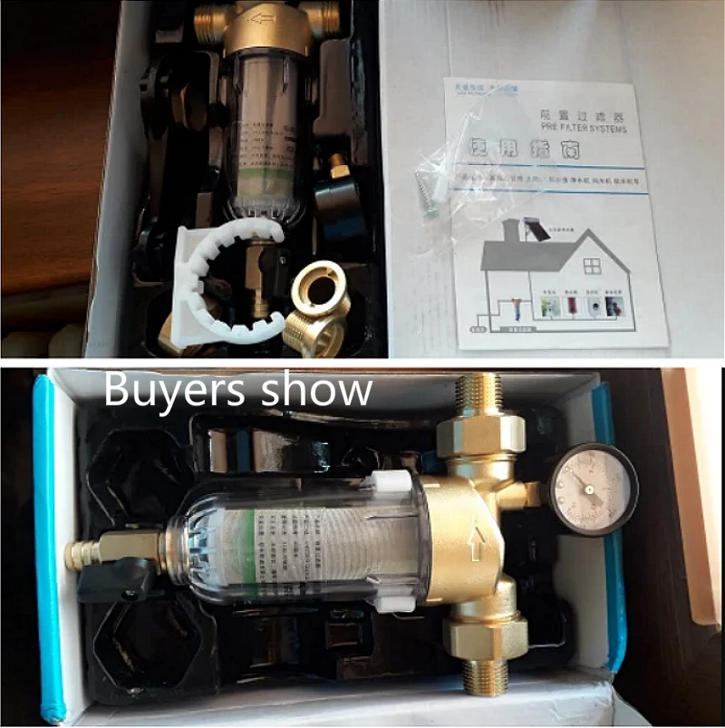 Система предварительной фильтрации воды 2/5 дюйма и 1 дюйм. Латунный сетчатый
