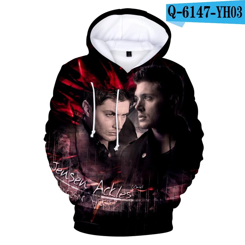 

Мужской свитер, толстовка с изображением сверхъестественных сил, Женская толстовка с капюшоном, повседневная ТВ-серия, супернатуральный пе...