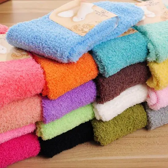 

Candy Color Socks Warm Socks Plush Socks Female Coral Fleece Socks Floor Socks Women's Socks Woman Sox Girls Socks Color Socks
