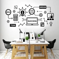 teamwork office wall decal inspirational success cooperation plan business office room decoration sticker removable murals a888