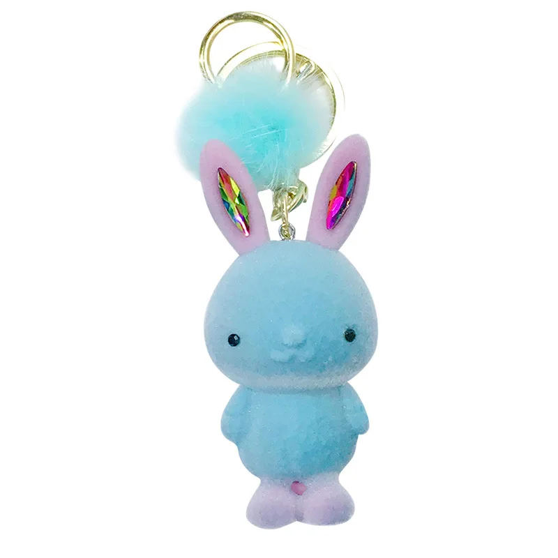 Fashion Cute Long-eared Rabbit Key Chain for Women Cartoon Animals Bag Pendant b Keychain Accessories Gifts | Украшения и