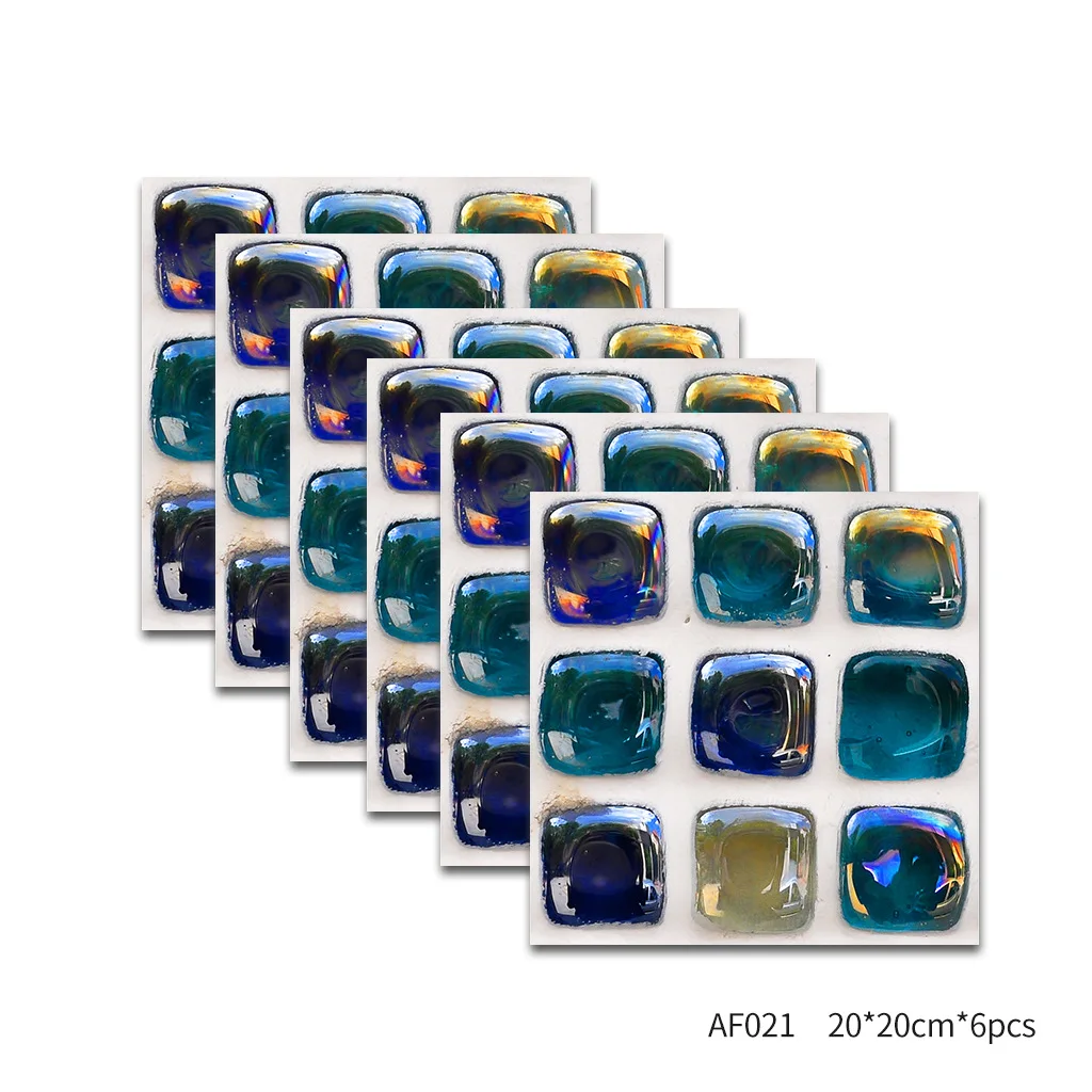 

20*20 3d Crystal Tile Sticker Waterproof Self Adhesive Mosaic Decal Peel And Stick Pvc Tile Kitchen Self-adhesive Wall Stickers