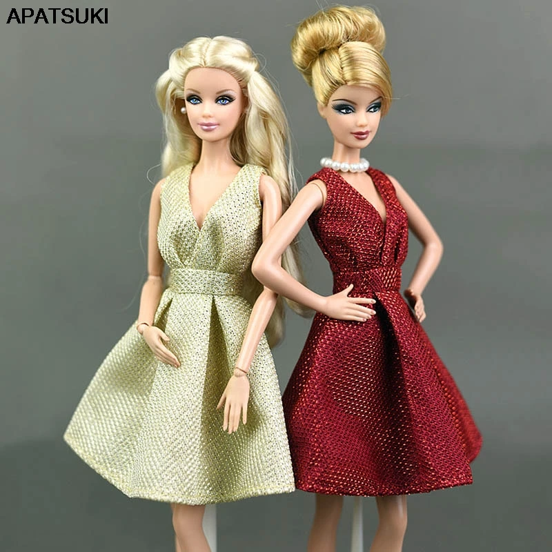 

Gliter Doll Dresses Classical Doll Dress for Barbie Dolls Outfits Purely Manual Clothes For 1/6 BJD Doll Accessories Kid Toy