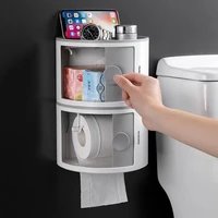 wall mounted bathroom tissue box storage rack cosmetic tissue storage box organizer superimposed household bathroom accessories