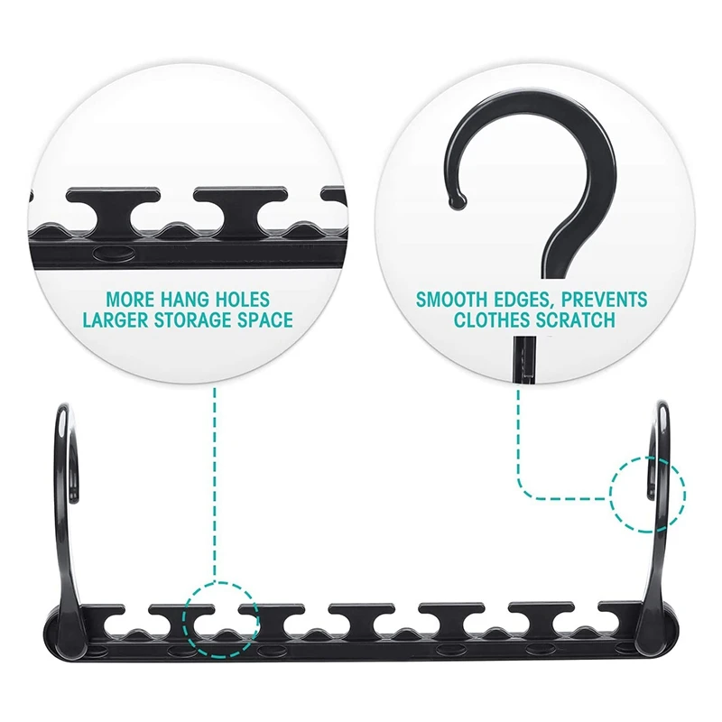

Sturdy Plastic Space Saving Hangers Cascading Hanger Organizer Pack of 12 Closet Space Saver Multifunctional Hangers