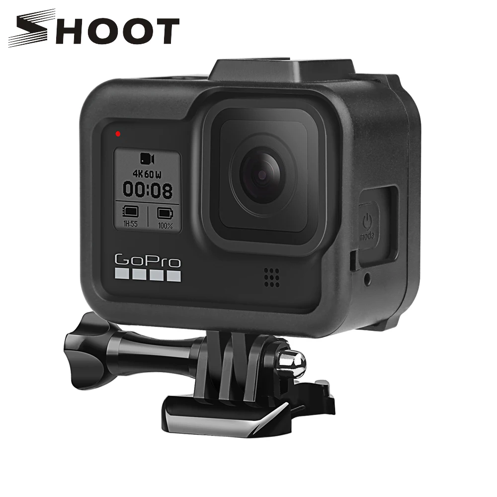 Защитный чехол SHOOT с рамкой для Gopro Hero 8 черный креплением экшн камеры Go Pro 8|Чехлы