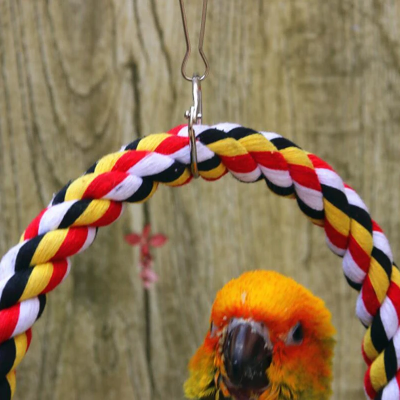 

Novelty Bird Toy High Quality Parrot Rings Toys Round Circle Bird Climbing Toy Funny Pet Products Rope Swing Bird Supplies