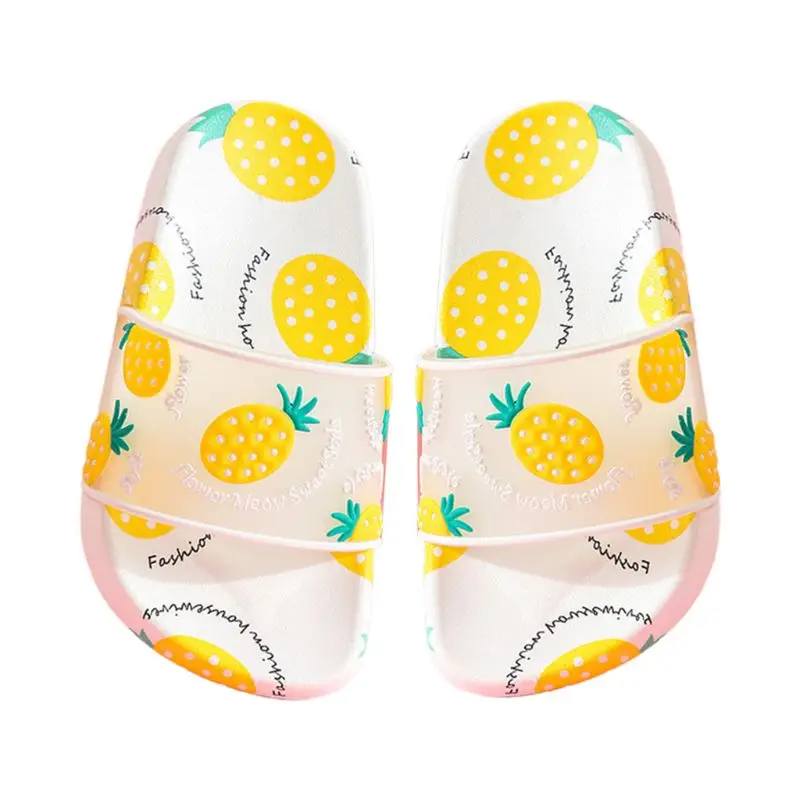 

2020 New Kids Girls Summer Slide Sandals Cute Cartoon Fruit Slippers Anti-Slip Water Shoe