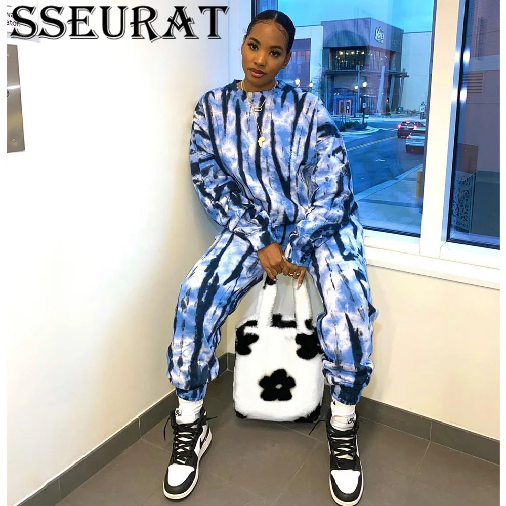 

Женский спортивный костюм SSEURAT, комплект из двух предметов: Топ с длинным рукавом и штаны