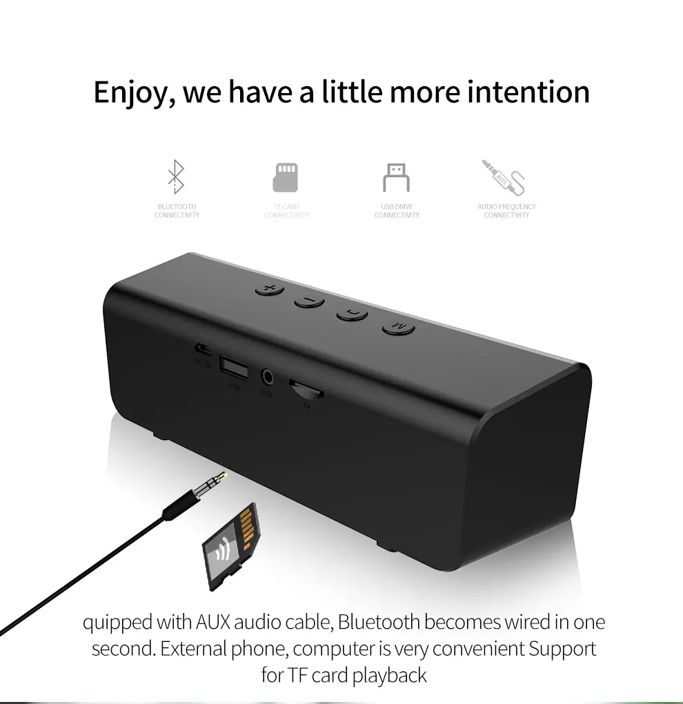 

Zealot S31 HIFI Bluetooth Speaker 3D Stereo Sound Box Wireless Speaker Support TF card, AUX, USB Flash Drive