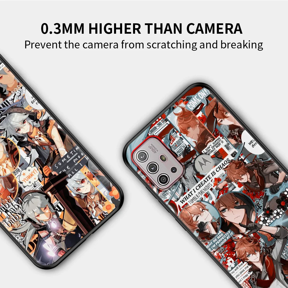 genshin impact anime for motorola one fusion case for moto g10 g9 g8 plus play power one g20 g30 g40 g50 g60 edge 20 phone shell free global shipping