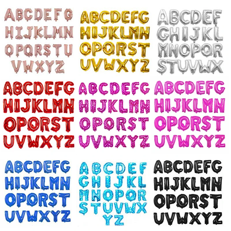 16 дюймов Алфавит фольги буквы воздушный шар с надписью днем рождения шарики