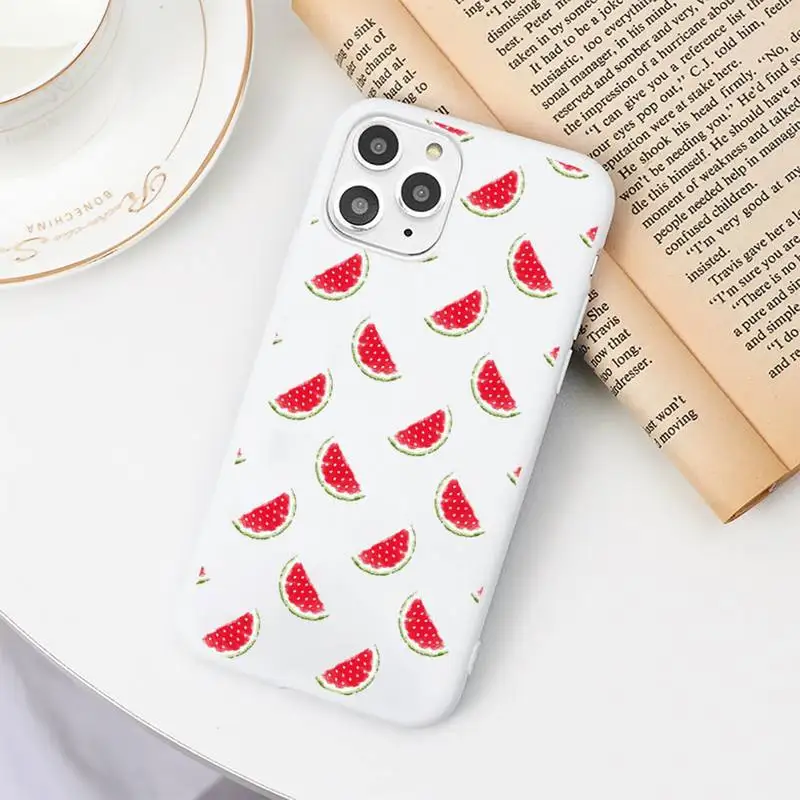 

Summer fruit watermelon Phone Case Candy Color for iPhone 6 7 8 11 12 s mini pro X XS XR MAX Plus