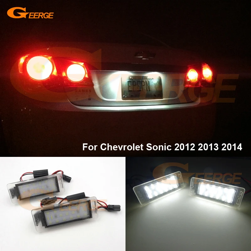 

For Chevrolet Sonic 2012 2013 2014 Excellent Ultra bright Smd Led License plate lamp light No OBC error car Accessories