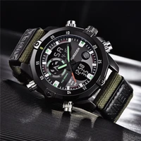 mens watches sports military nylon strap large dial led digital watch waterproof chronograph watches for men relogio masculino