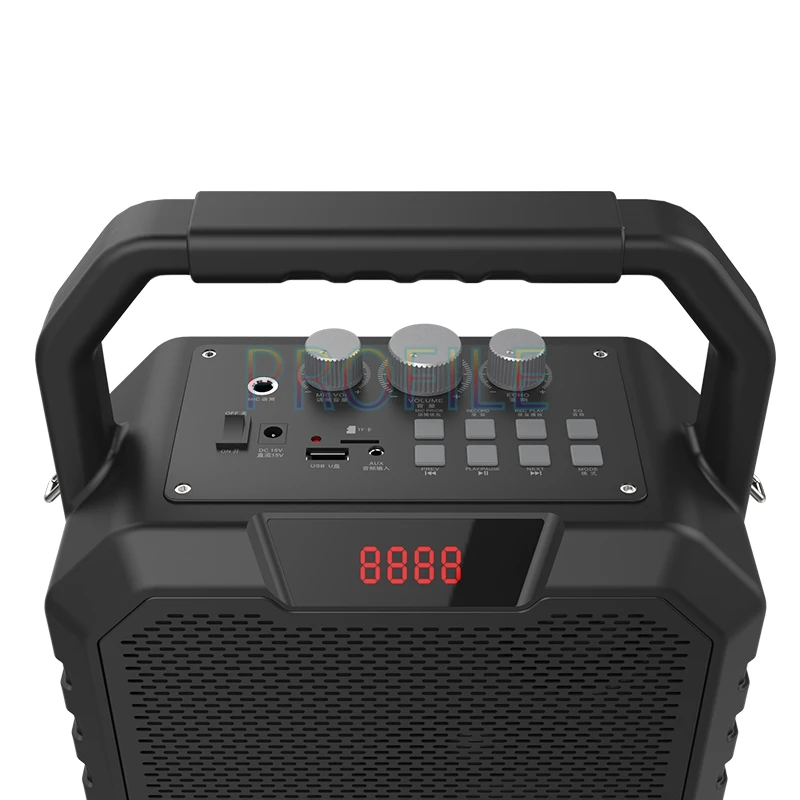 With a Microphone 6.5 Inch High Power Outdoor Karaoke Speakers Wireless Bluetooth AUX USB TF Player FM Radio Rechargeable | Электроника