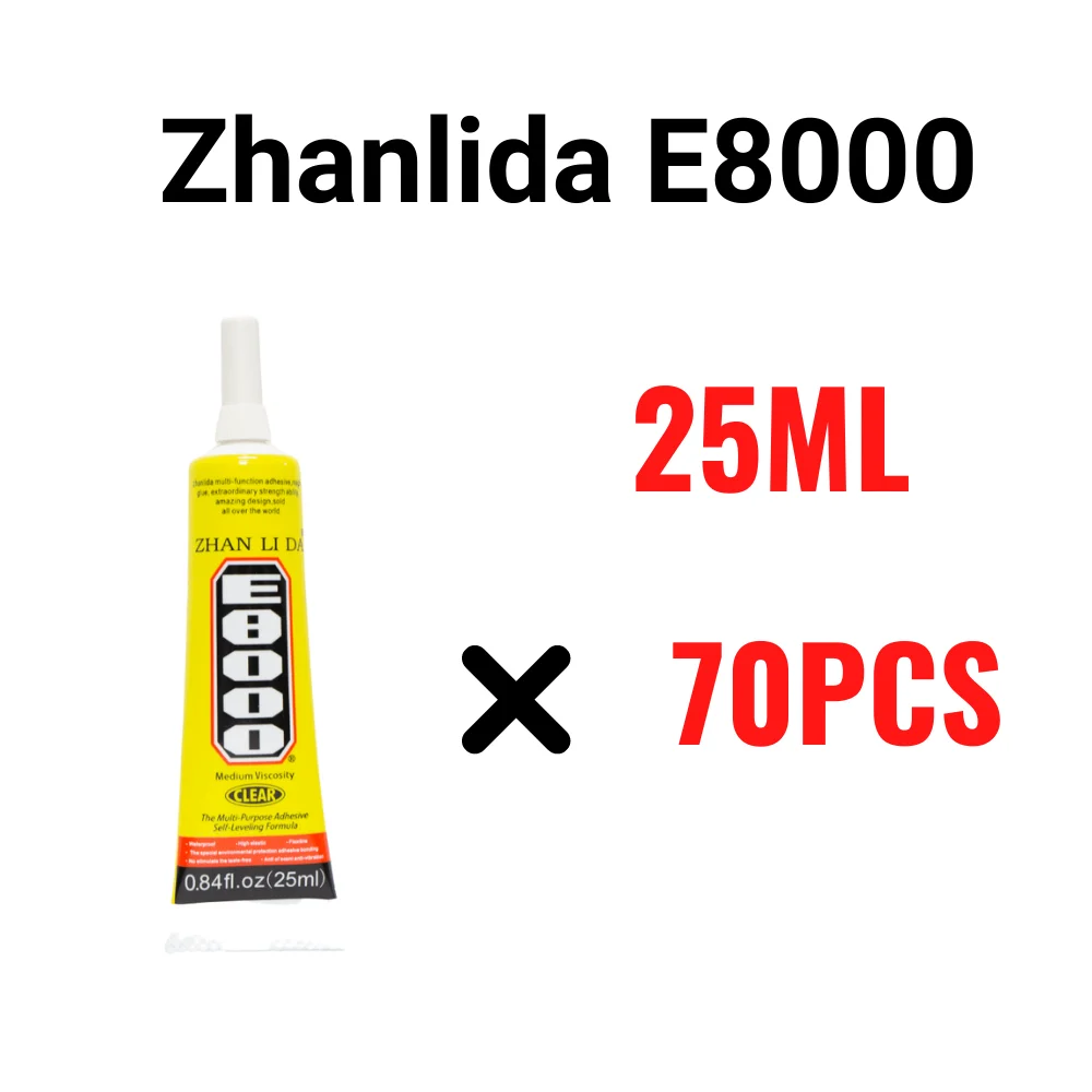 70PCS Pack Zhanlida 25ML E8000 Clear Contact Adhesive Toys Diamond Flower Ornaments Handicrafts Glue