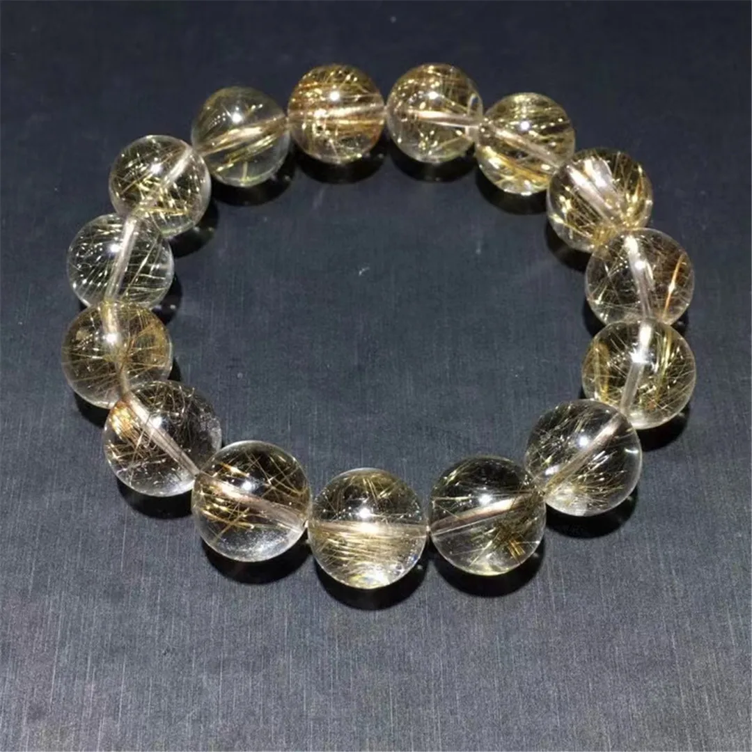 

15 мм натуральный Серебряный брукит Платина рутилированный кварцевый браслет для женщин мужчин любовь подарок хрустальные бусины ювелирны...