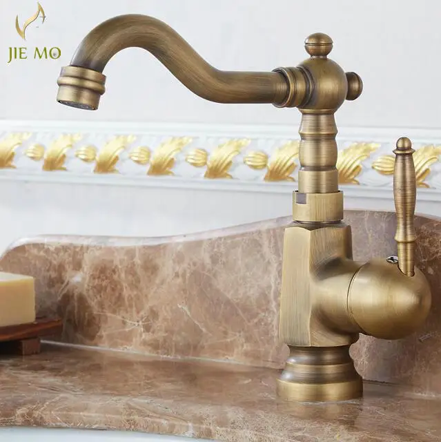 Бесплатная доставка кухонные краны/cozinha/кран античный латунный поворотный носик