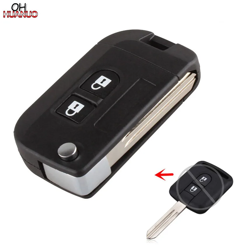 2 кнопки Складная откидная оболочка ключа дистанционного управления чехол для