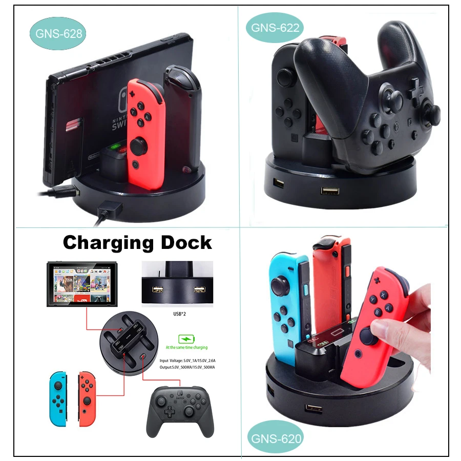 Для Nintendo Switch зарядная док станция зарядное устройство Подставка для Joycon Джойстик