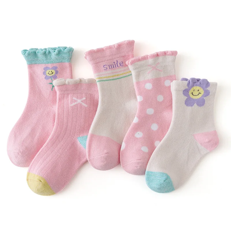5 Pairs/Lot Fashion Children's Soft Cotton Socks For Teens Boy Girl Baby Cute Cartoon Warm Set 1 12Y Autumn Winter Kids CN|socks boys|kids cotton
