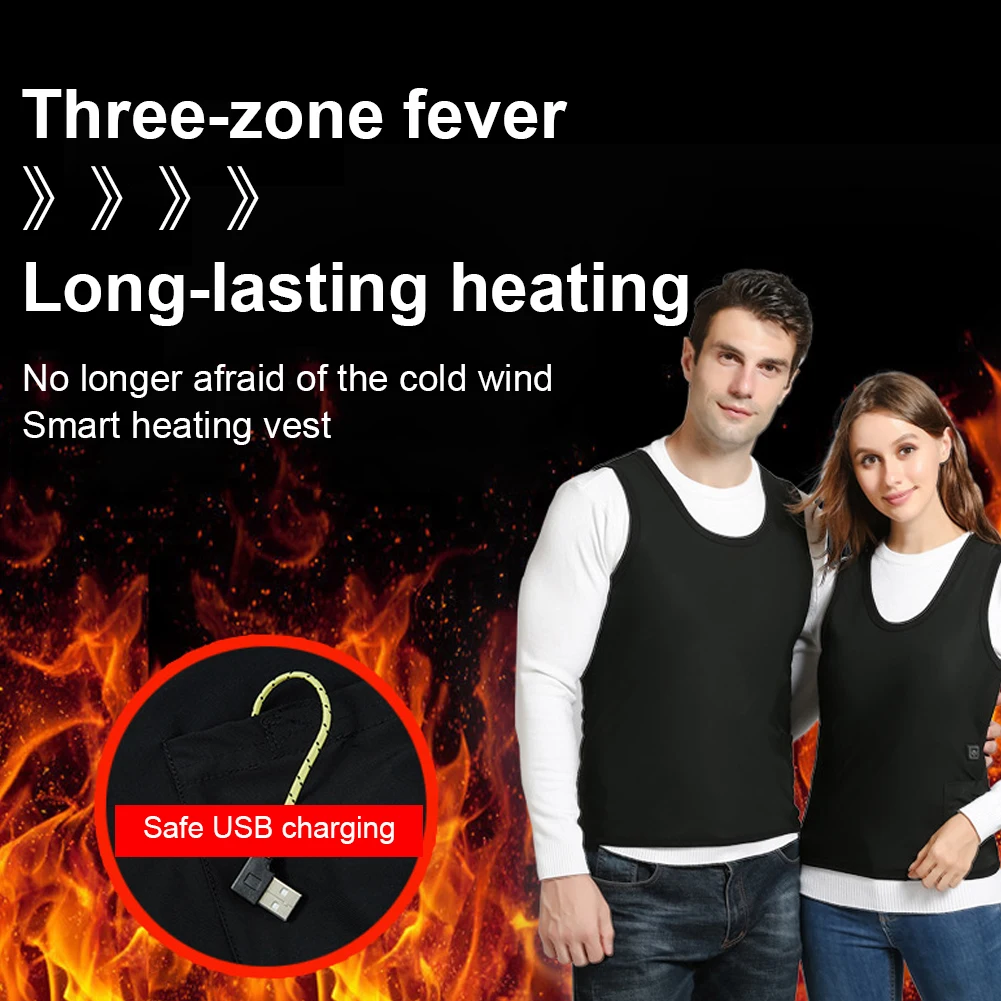 

Couple models Smart Electric Heating Vest Winter Inner Fleece Soft Heating Vest 3 Levels Adjustment for Winter Heating Jacket