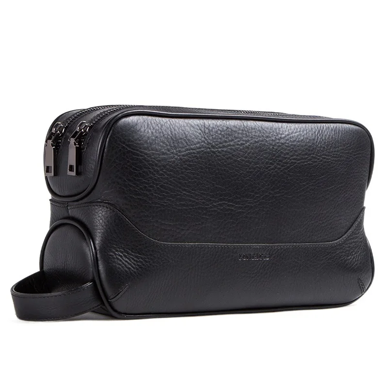 

100% Genuine Leather Cosmetic Bag For Men Toiletry Bag Male Vintage Mash Bags Make Up Sotrage Bags Travel Organizer