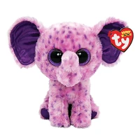 ty beanie eva sparkly purple glitter eyes pink speckled elephant cute soft animal doll toys room decor boys girls gift 15cm
