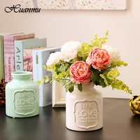 ceramic letter vase modern home soft decoration flower bottle embossed letter vase living room bedroom dining room ornaments