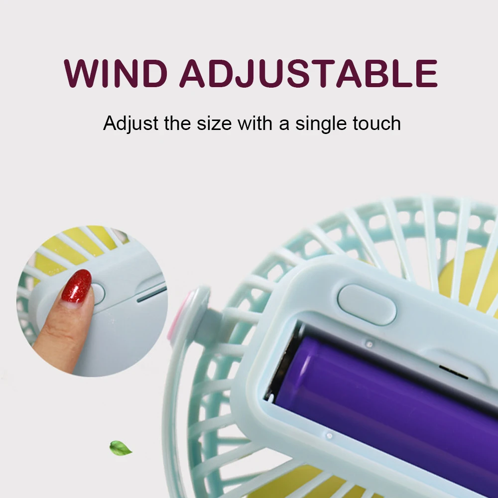 Мини-Настольный вентилятор с зарядкой от USB регулируемый охлаждающий на 360